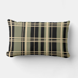 Cojín Lumbar Negro tradicional, crema de mantequilla, verde sab