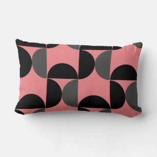 Cojín Lumbar Negro y gris rosado moderno de mediados de siglo