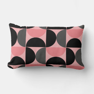 Cojín Lumbar Negro y gris rosado moderno de mediados de siglo