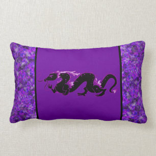 Cojín Lumbar Negro y púrpura del dragón del dragón
