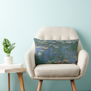 Cojín Lumbar Nenúfares de Claude Monet, Flores Vintage