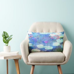 Cojín Lumbar Nenúfares, Rosa, pintura de Claude Monet
