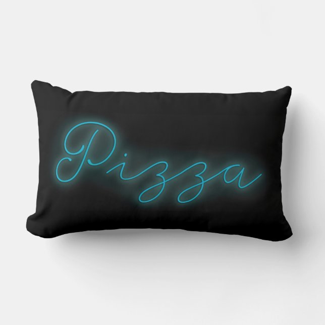 Cojín Lumbar Neon Glow Pizza (Anverso)