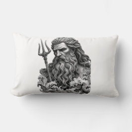 Cojín Lumbar Neptune God - Black Marble Art