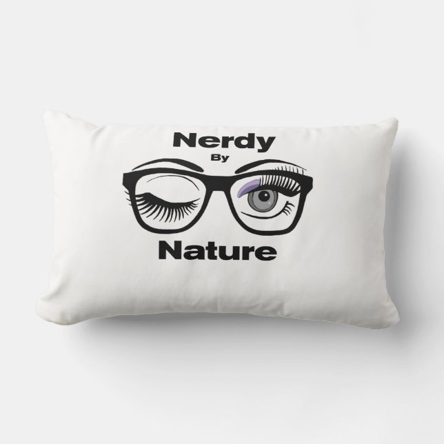 Cojín Lumbar Nerdy by Nature Funny Geek Design with Glasses (Anverso)