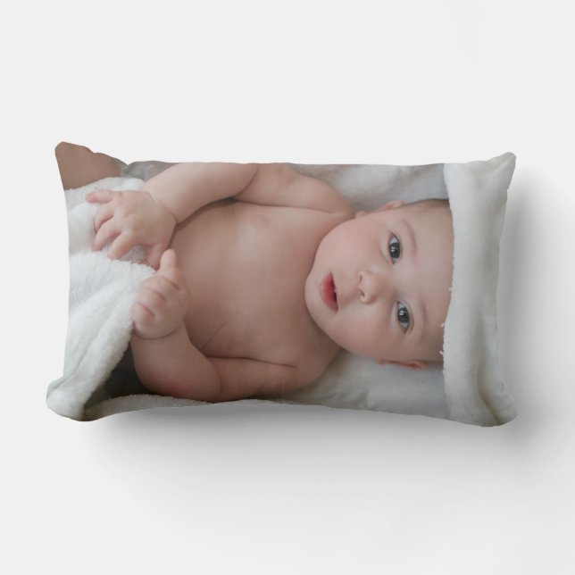 Cojín Lumbar Newborn Baby Photo Throw Pillow (Anverso)