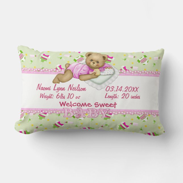 Cojín Lumbar Niña Teddy Bear Pillow 2 (Anverso)