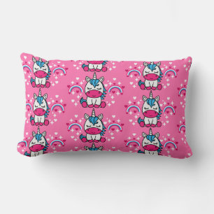 Cojín Lumbar Niñas Pequeñas Pony de Unicornio Rosa