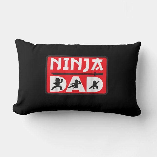 Cojín Lumbar Ninja Dad Familia Matanza Ninja Warrior Funny Gift (Anverso)