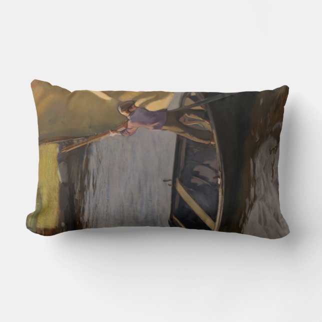 Cojín Lumbar Niño en barco de vela (por Magnus Enckell) (Anverso)