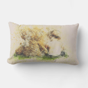 Cojín Lumbar Niño sentado con Teddy Bear