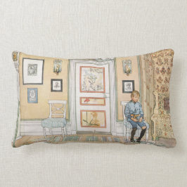 Cojín Lumbar Niño sentado en la esquina (por Carl Larsson)