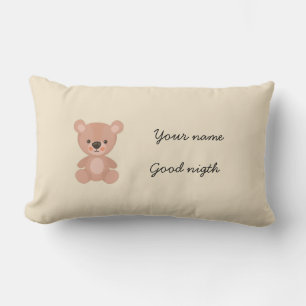 Cojín Lumbar Niños de muñecas rosas lindos y personalizados