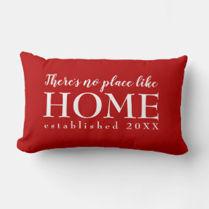 Cojín Lumbar No Hay Lugar Como Hogar Cute Año Personalizado Roj