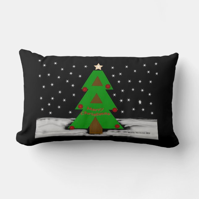 Cojín Lumbar Noche de árbol de Navidad - Pillows de MoJo (Anverso)
