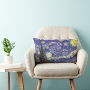 Cojín Lumbar Noche estrellada por Vincent van Gogh