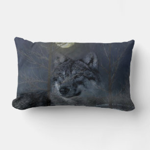 Cojín Lumbar Noche Wolf Spirit Moon