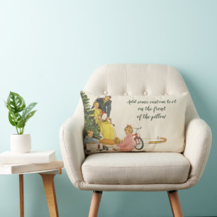 Cojín Lumbar Nochebuena vintage, inauguración familiar