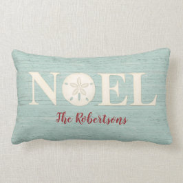 Cojín Lumbar Noel de playa de Navidades costeros personalizados