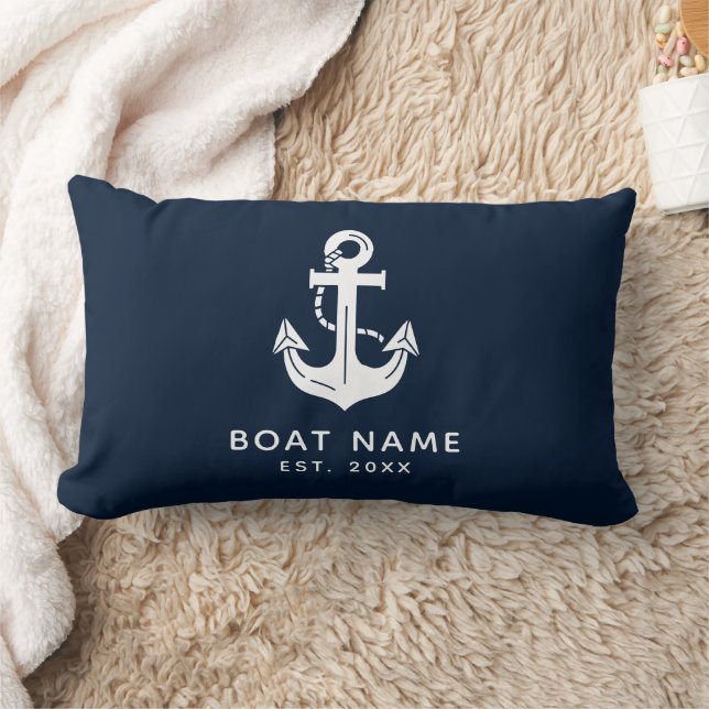 Cojín Lumbar Nombre de Ancla Náutica de Barco (Manta)