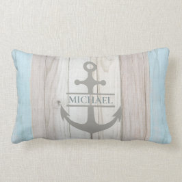 Cojín Lumbar Nombre de anclaje de barco de madera náutica