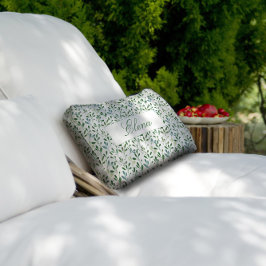 Cojín Lumbar Nombre de las hojas de patrón verde