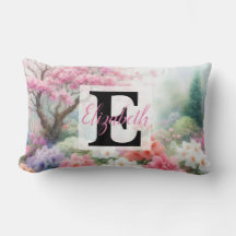 Nombre de monograma en acuarela Flores en pasteles