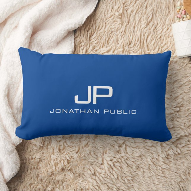 Cojín Lumbar Nombre de monograma Personalizado elegante de plan (Manta)