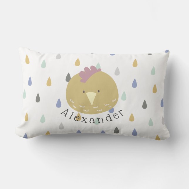 Cojín Lumbar Nombre de personalizable Chick Cute (Anverso)