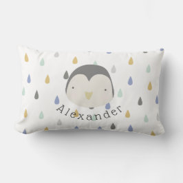Cojín Lumbar Nombre de personalizable Pingüino Cute