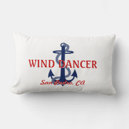 Cojín Lumbar Nombre del barco del anclaje azul rojo