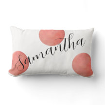 Nombre moderno Script Rosa Dots de Polka acuarela 