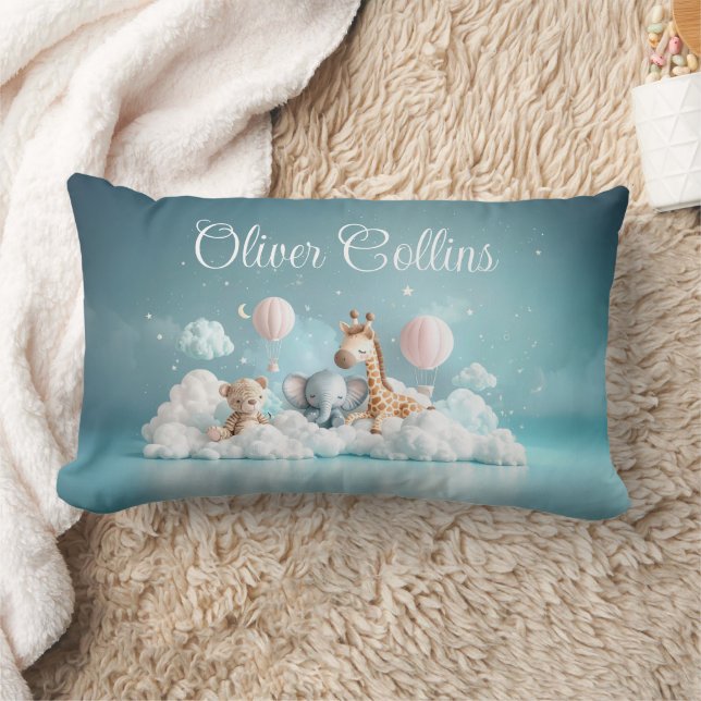 Cojín Lumbar Nombre personalizado Baby Zebra con todos sus amig (Manta)