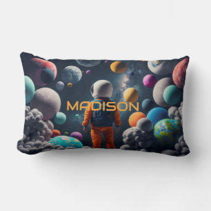 Cojín Lumbar Nombre personalizado Espacio de fantasía Kid