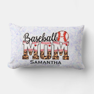 Cojín Lumbar Nombre personalizado Mamá de béisbol   Día de la M