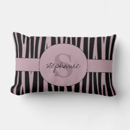 Cojín Lumbar Nombre personalizado Patrón de rayas de cebra mono