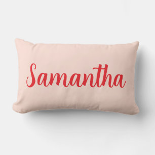 Cojín Lumbar Nombre personalizado rojo - Personalizado