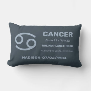 Cojín Lumbar Nombre personalizado / Texto Cáncer de Rótulo Zodi