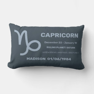 Cojín Lumbar Nombre personalizado / Texto Rótulo zodiaco Capric