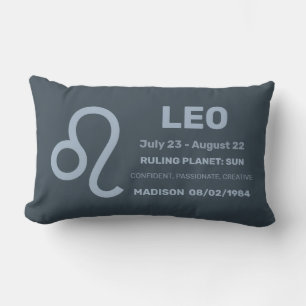 Cojín Lumbar Nombre personalizado / Texto Zodiac Rótulo Leo