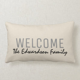 Cojín Lumbar Nombre rústico moderno del monograma de la familia