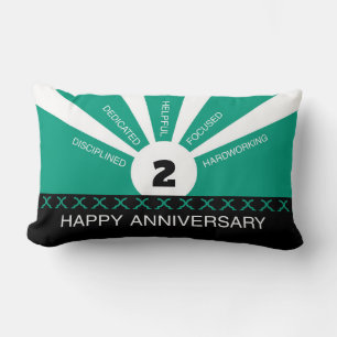 Cojín Lumbar Nombre y año personalizados, aniversario de emplea