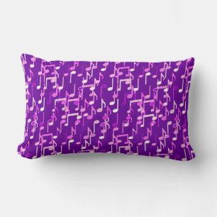 Cojín Lumbar Notas musicales impresas - violeta púrpura, multi