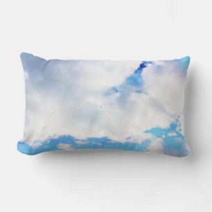 Cojín Lumbar Nubes blancas esponjosas y cielo azul