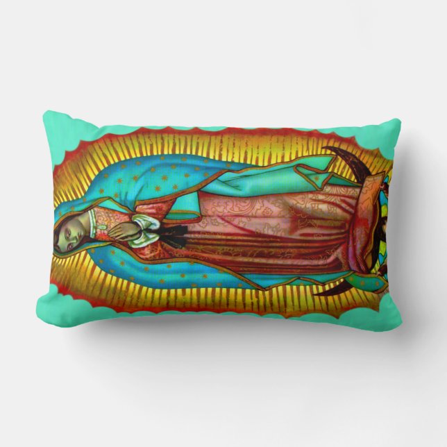 Cojín Lumbar Nuestra Señora de Guadalupe Oración Pillow (Anverso)
