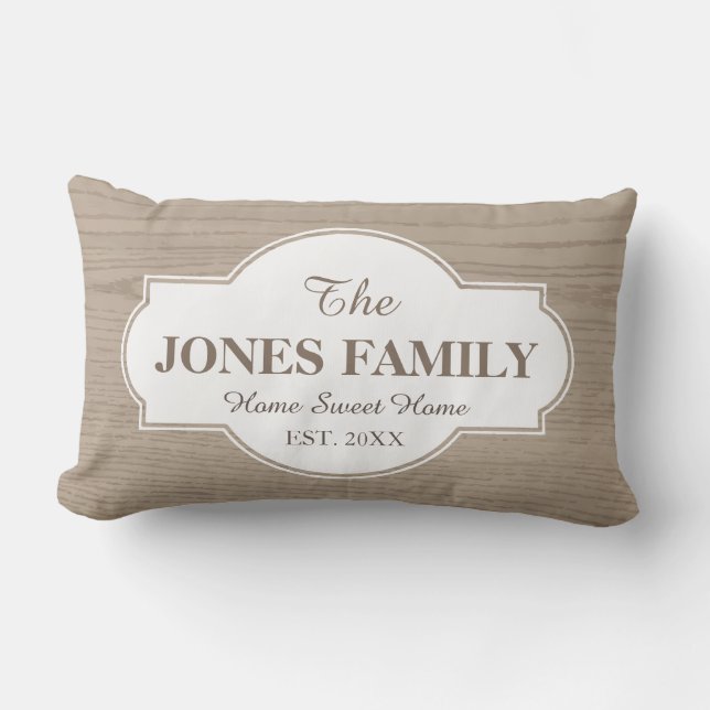 Cojín Lumbar Nuevo blanco establecido casero y madera del año (Anverso)