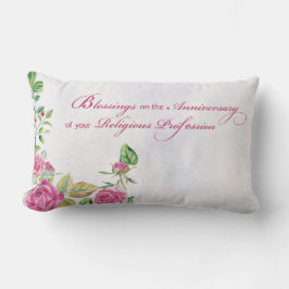 Cojín Lumbar Nun Aniversario de la profesión religiosa rosas ro