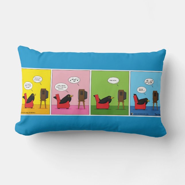 Cojín Lumbar Nunca dormiré cómico (Anverso)