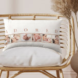 Cojín Lumbar Nursera Neutral ADORED Collage de fotos<br><div class="desc">Suficientemente dulce para el vivero y lo suficientemente elegante para su hogar - este diseño subestimado es perfecto para mostrar sus fotos favoritas de bebé. La plantilla de fotos está configurada para que añadas 6 fotos de tu bebé favorito (o incluso fotos de cualquiera que sea adorado!). Sus fotos se...</div>