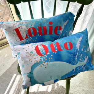 Cojín Lumbar Nursery Whale Sparkle Blue Red Personal